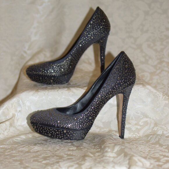 BCBG closed toe heels size 8 Black Rhinestone Bcbgmaxazria Heels - Picture 2 of 16
